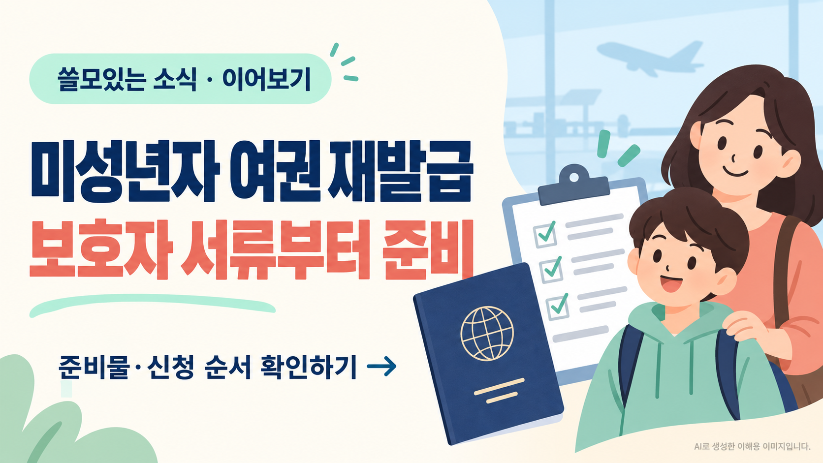 미성년자 여권 재발급 안내 글 바로가기