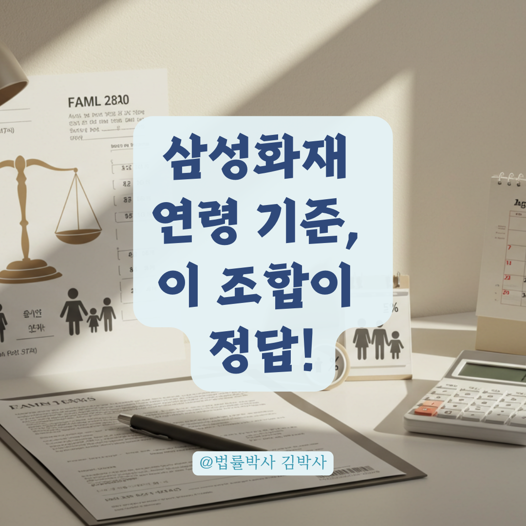 삼성화재 법률비용보험, 가족일상배상책임보험 담보별 연령 기준 한눈에 정리.