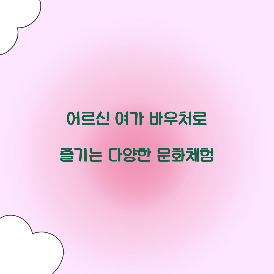 어르신 여가 바우처