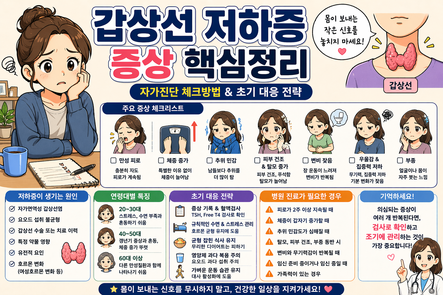 갑상선 저하증 증상 핵심정리 -사진-