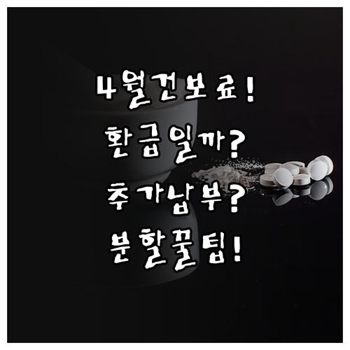 4월 건강보험료 연말정산 환급 추가납..