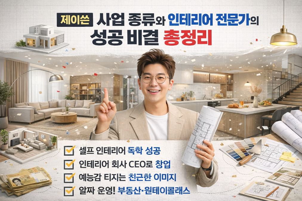 제이쓴 사업과 인테리어 전문가 성공 비결 완벽 정리