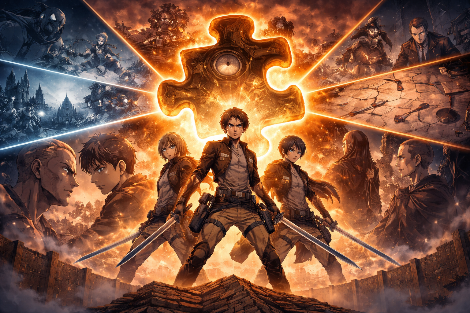 진격의 거인: 비슷한 작품과의 차별점(서사 중심, 현실적 갈등, 복선과 반전)