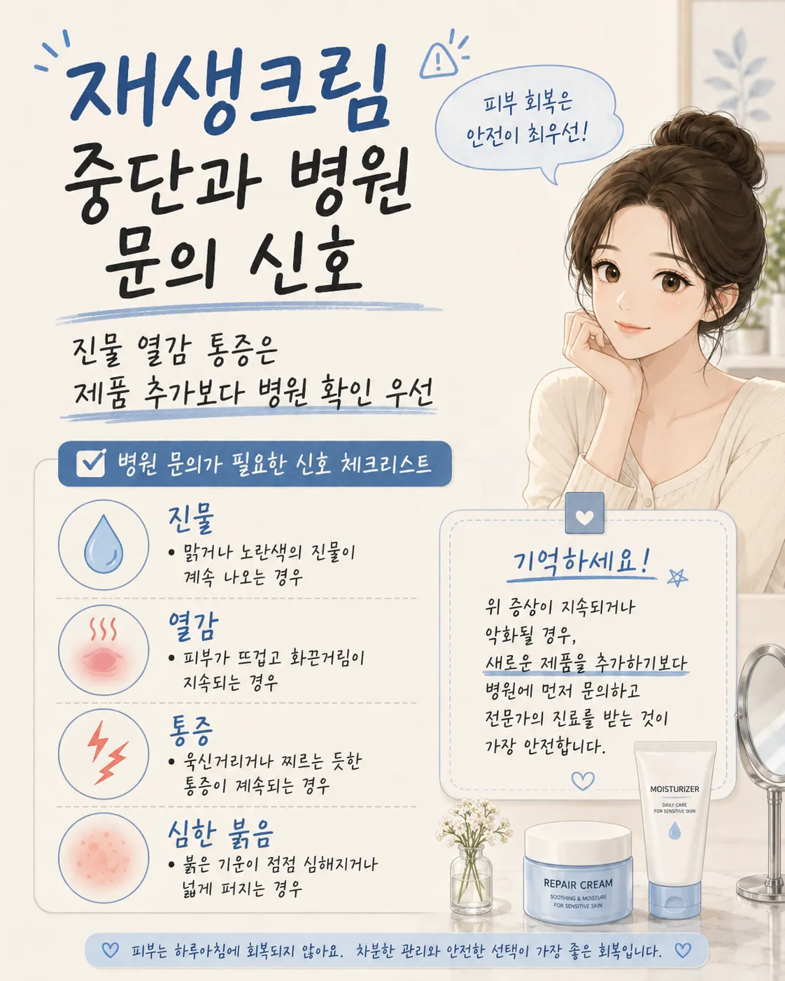 재생크림 중단과 병원 문의 신호