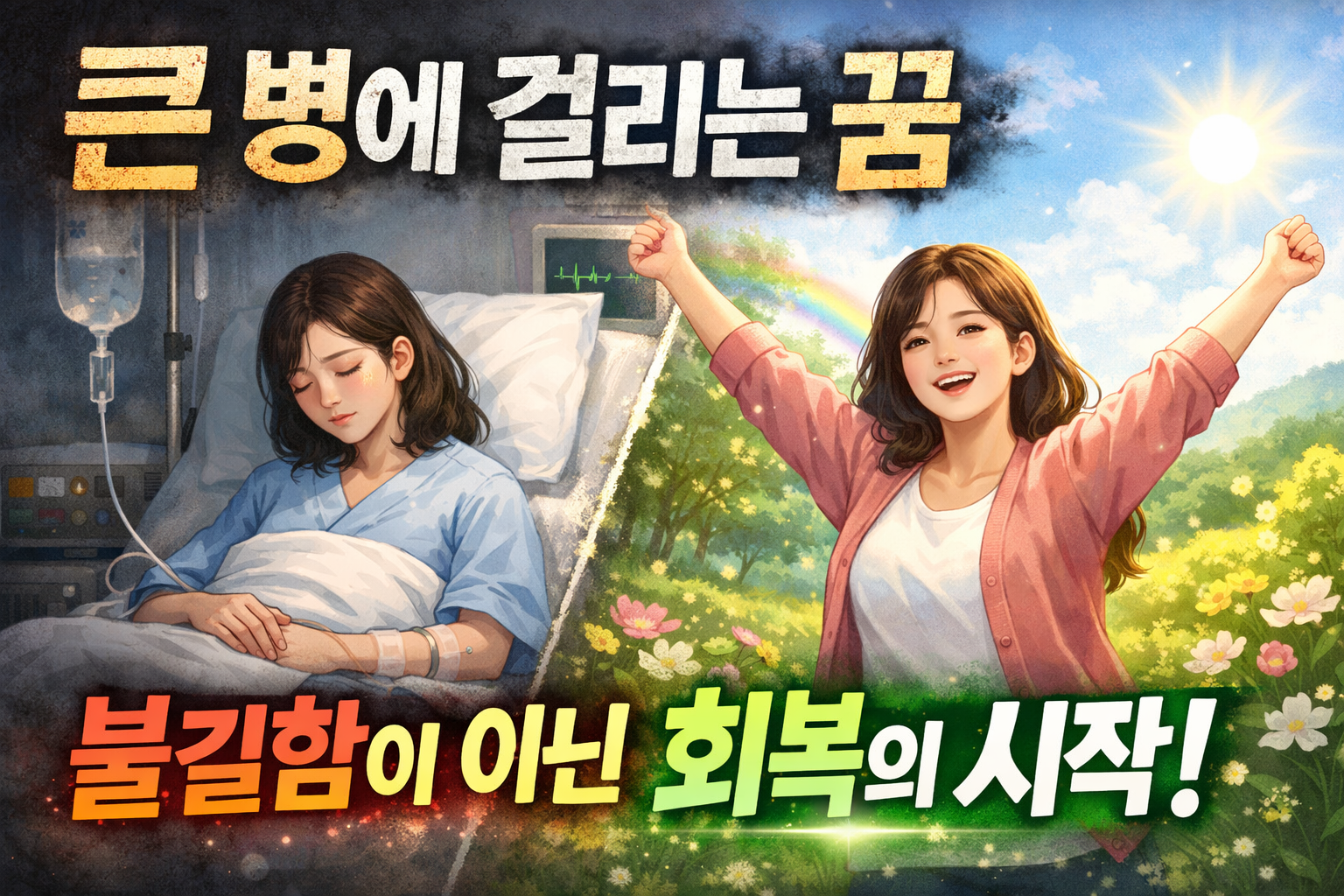 큰 병에 걸리는 꿈