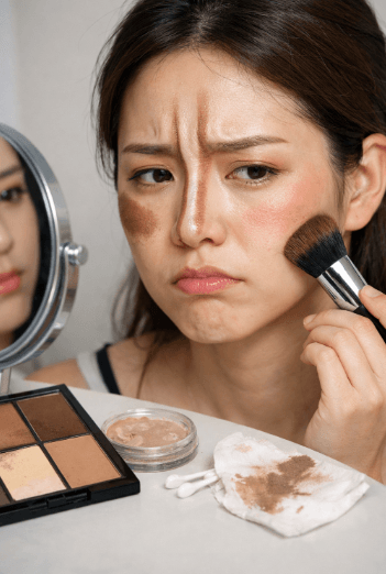 셰이딩 엉망으로 하고 있는 여자