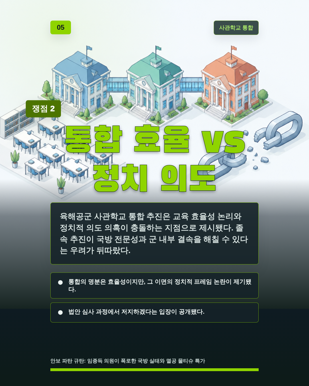 통합 효율 vs 정치 의도