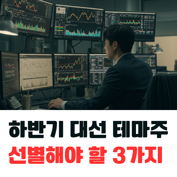 컴퓨터 앞에 앉아 주식 차트 보는 애널리스트 이미지