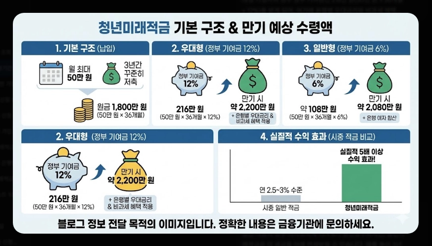 청년미래적금 신청기간 및 금리 [은행별 비교] 일반형 vs 우대형 수령액 계산 가이드