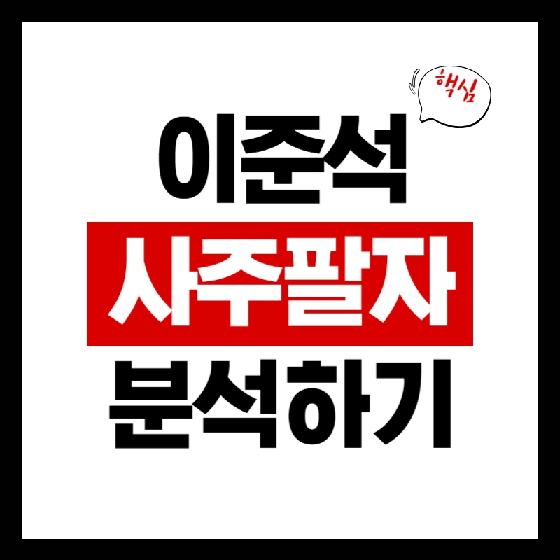 이준석 사주 팔자 분석 총평