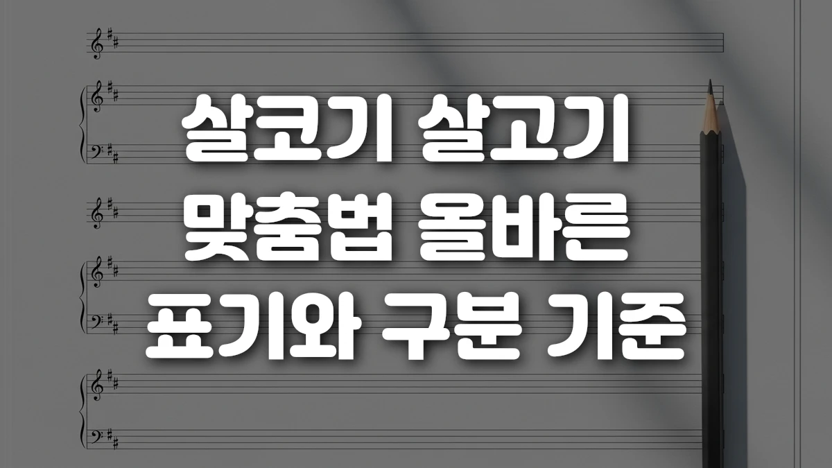 살코기 살고기 맞춤법 올바른 표기와 구분 기준