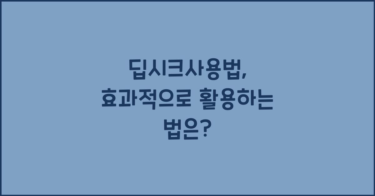 딥시크사용법