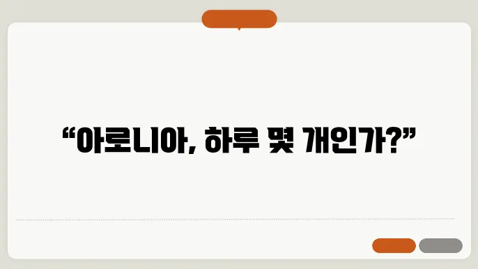 아로니아 하루 섭취량