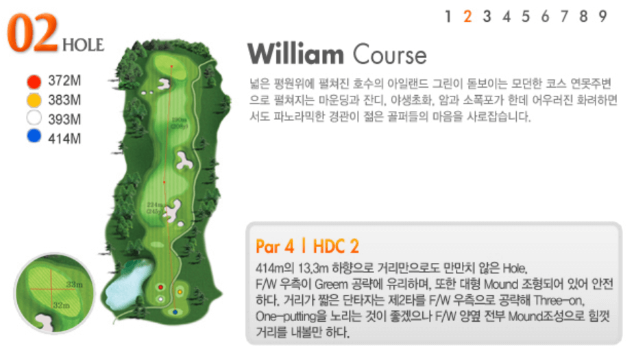 보라 컨트리클럽 윌리엄코스 공략도 02