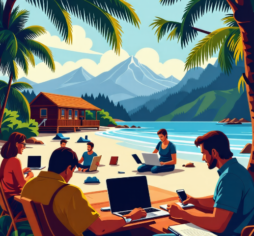 바닷가에서 워케이션