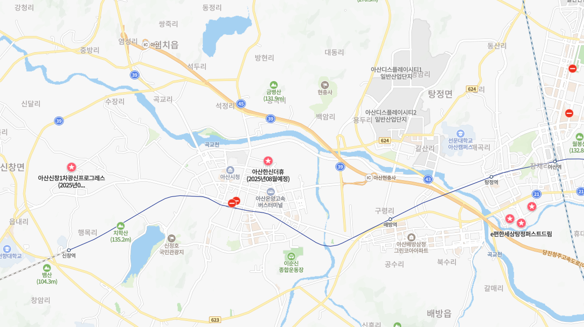 2025년 충남 아산시 신축 입주 아파트 부동산 정보 시세 매매 월세 전세 지도