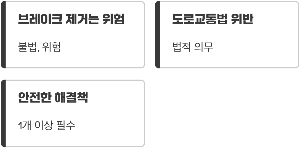 ‘노 브레이크’는 멋이 아닌 불법