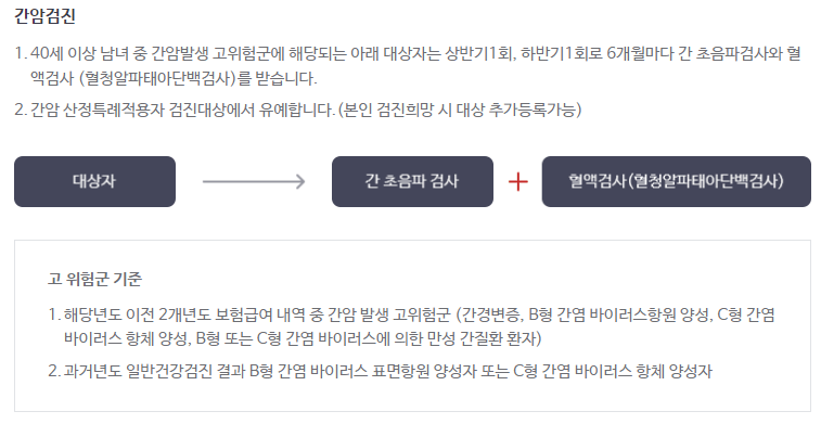 암 검진 항목 (추가 선택 항목)