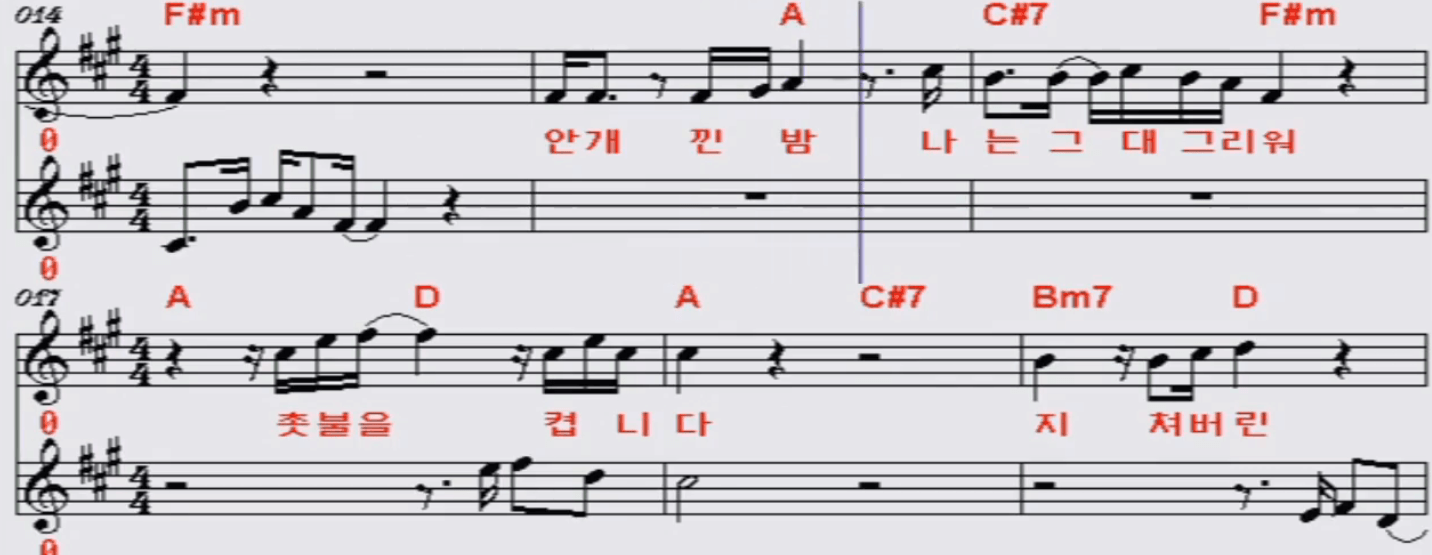 양하영 촛불 켜는 밤 악보