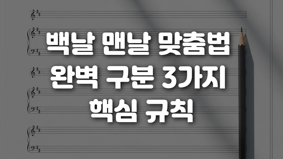 백날 맨날 맞춤법 완벽 구분 3가지 핵심 규칙