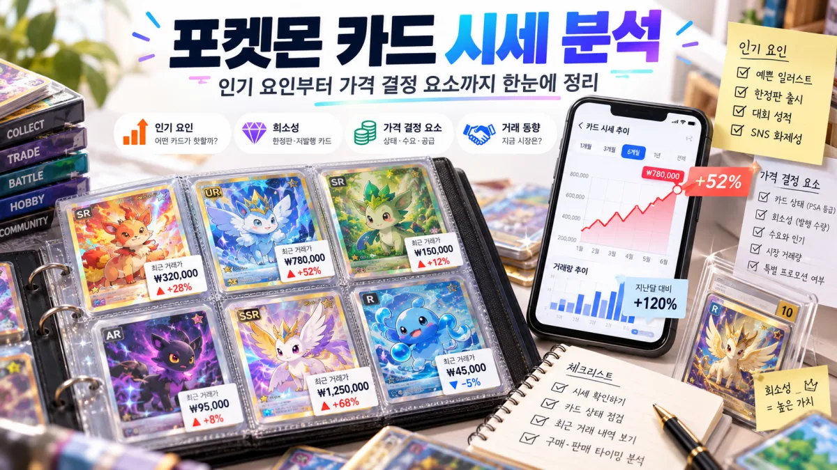 포켓몬 카드 수집과 시세 조회를 주제로 한 대표 인포그래픽