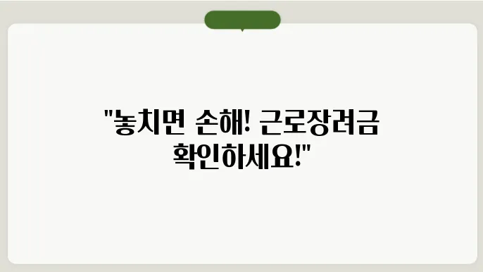 근로장려금 신청기간 놓치면 어떻게 될까
