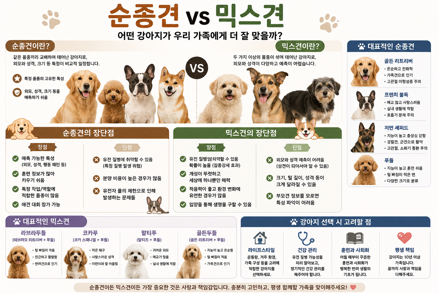 강아지 믹스와 순종의 차이