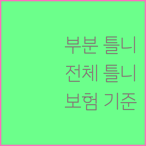 부분 틀니 vs 전체 틀니 보험 적용