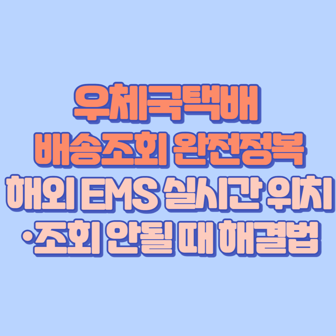 해외 EMS 실시간 위치·조회 안될 때 해결법