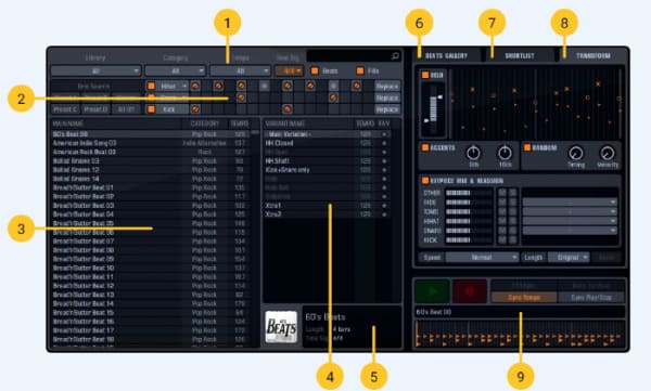 Addictive Drums 2_Beats page - Overview