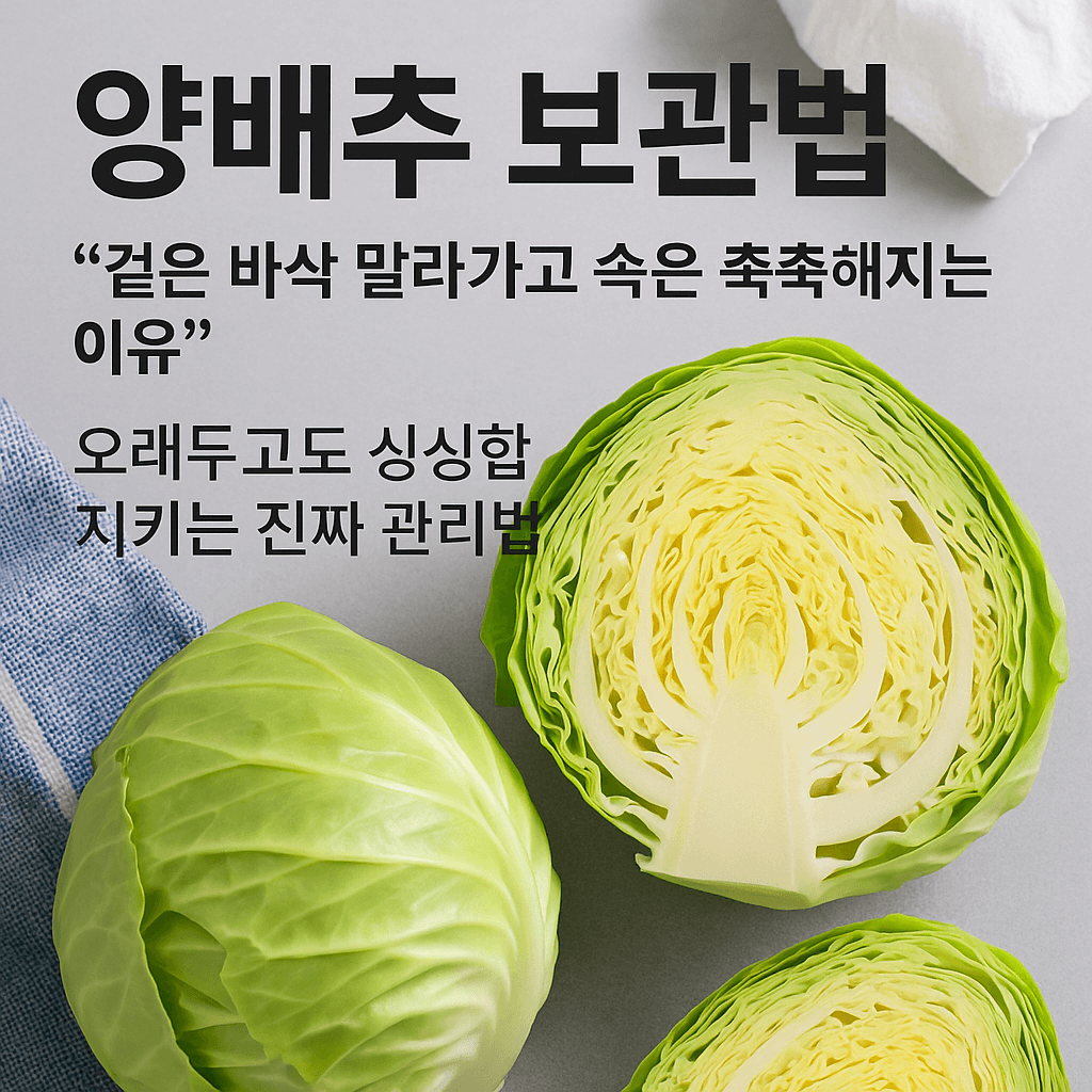 양배추 보관법, “겉은 바삭 말라가고 속은 축축해지는 이유”: 오래 두고도 싱싱함 지키는 진짜 관리법