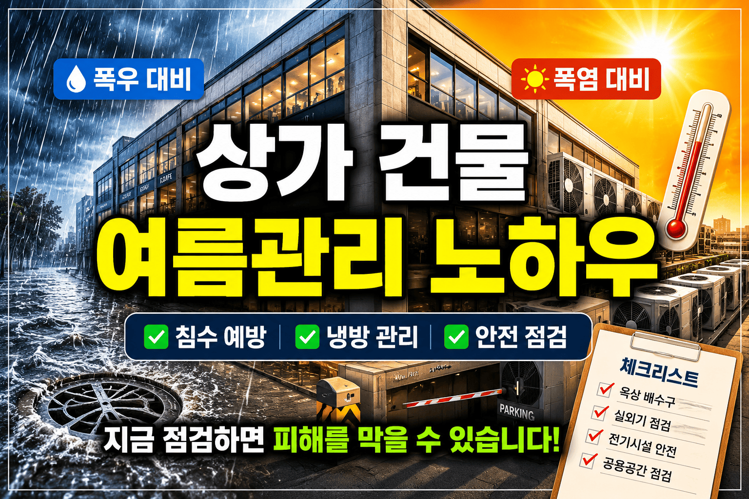 상가 건물 여름관리 노하우(폭우, 폭염, 시설)
