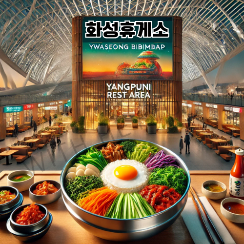 화성휴게소 바지락칼국수 양푼이비빔밥