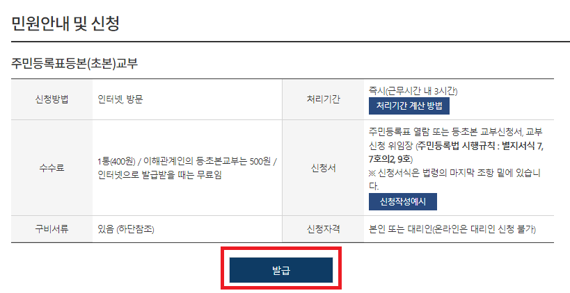 주민등록등본 인터넷발급