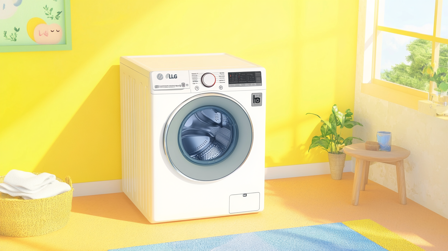 내구성이 뛰어나고 트렌드를 잘 반영하여 모던하고 세련된 인테리어에 어울리는 LG 세탁기 이미지