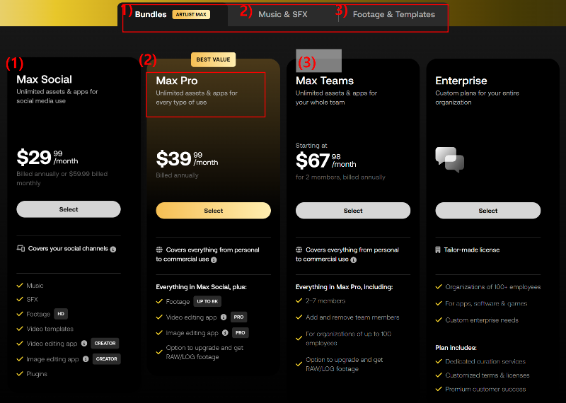 아트리스트 맥스 플랜의 종류