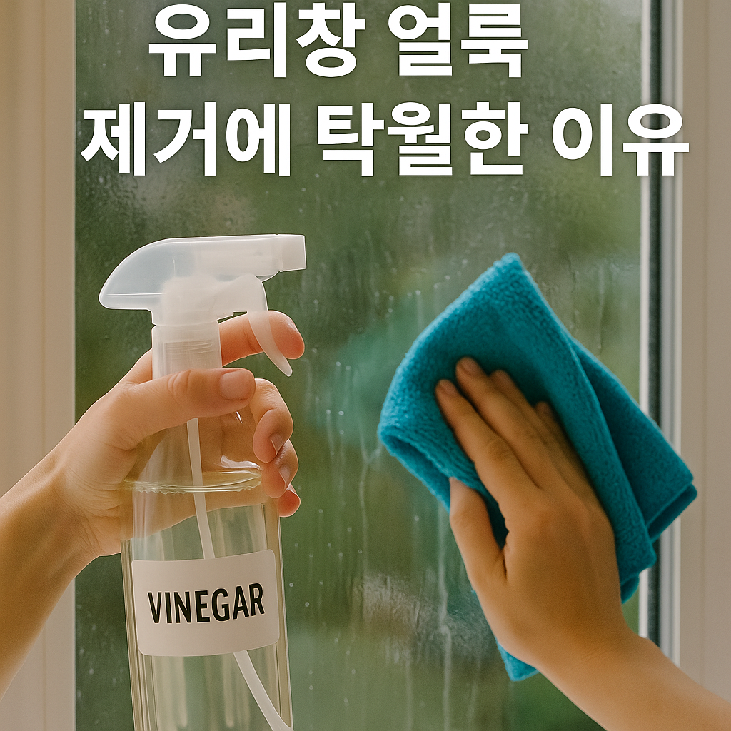 식초로 유리창 얼룩 제거