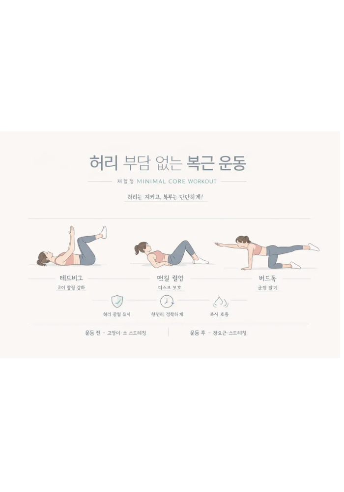 1.허리 부담 없는 복근 운동