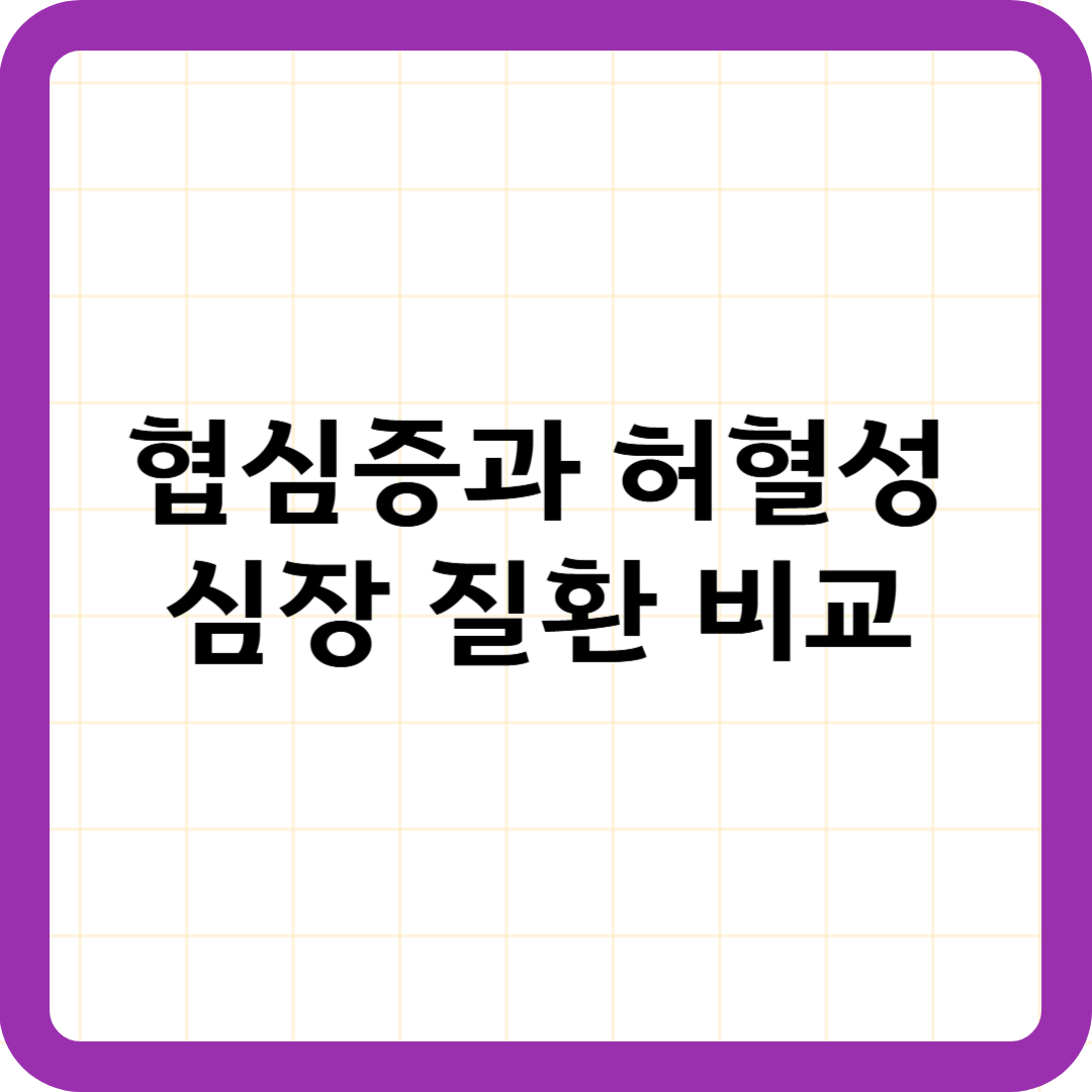 협심증과 허혈성 심장 질환 비교