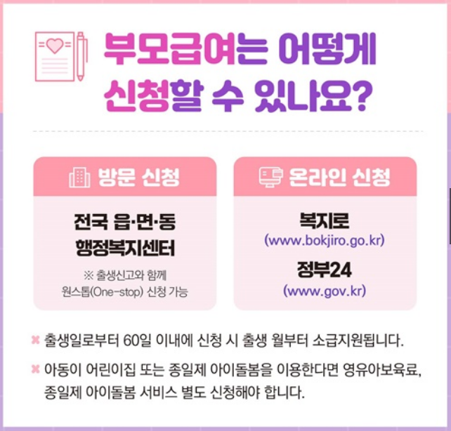 부모급여 신청