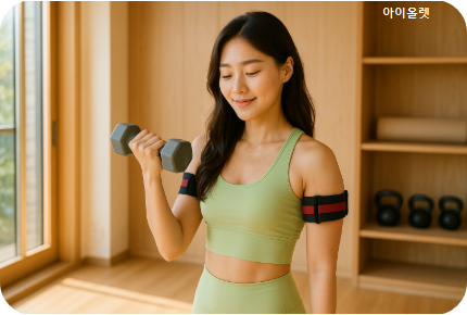 혈류제한 밴드로 가벼운 웨이트