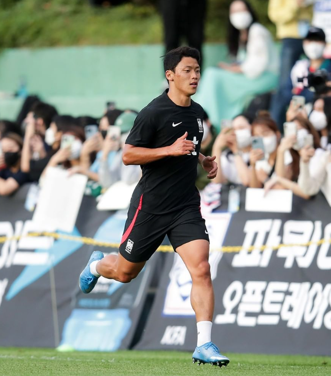 연습경기중인 대표팀