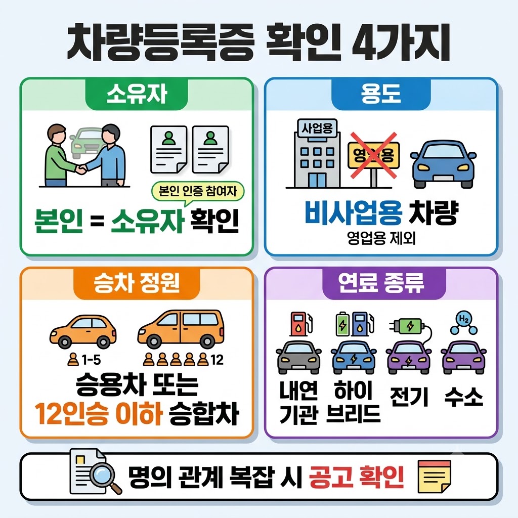 차량등록증 참여 조건 확인
