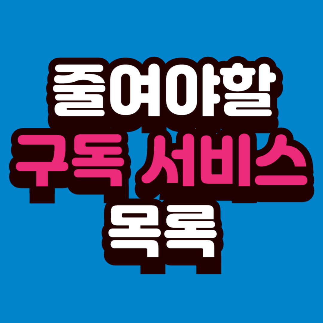 반드시 줄여야 할 불필요 구독 서비스 목록 (2025 소비 누수 STOP)