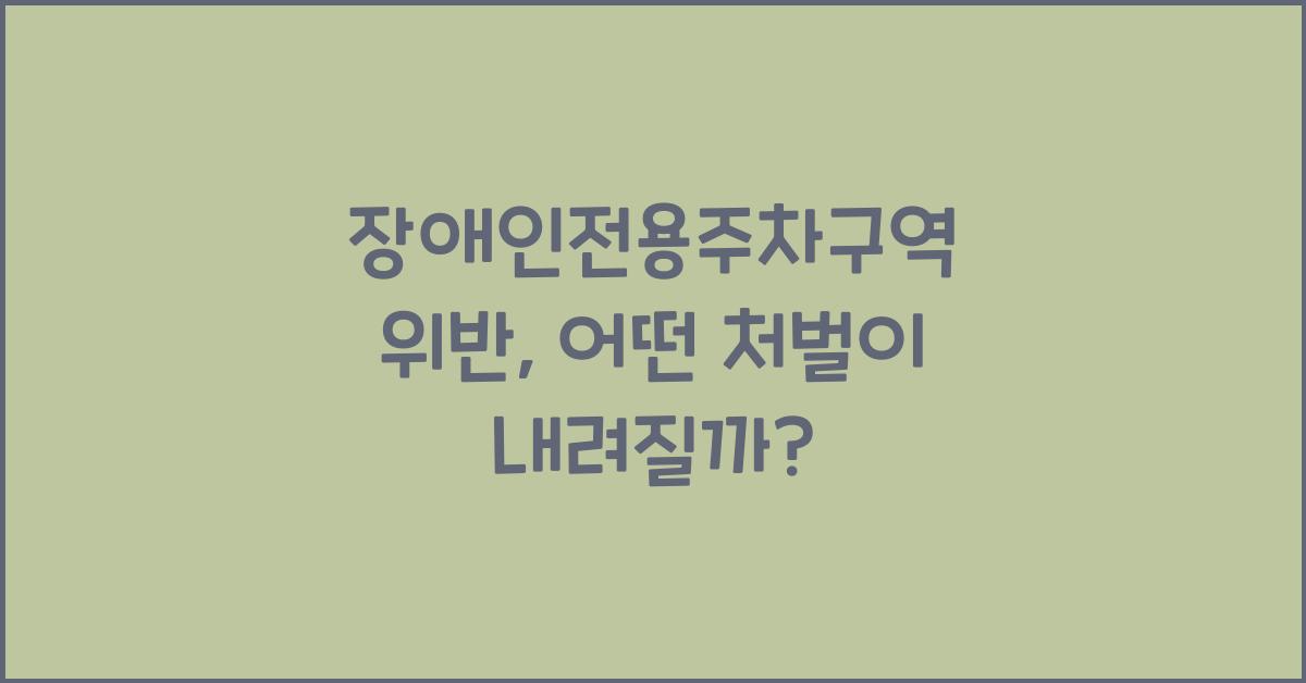 장애인전용주차구역 위반