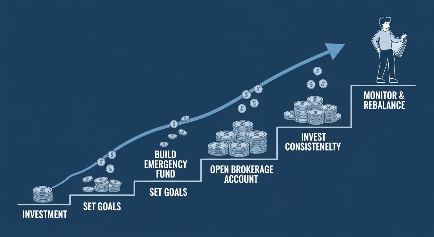 사회초년생의 단계별 ETF 투자 과정을 보여주는 성공적인 재테크 로드맵