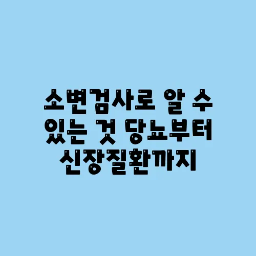 소변검사로 알 수 있는 것 당뇨부터 신장질환까지
