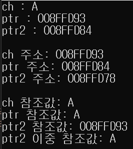 이중 포인터 예제