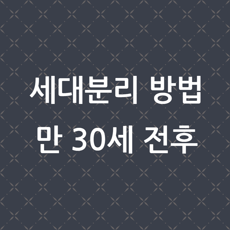 세대분리 방법