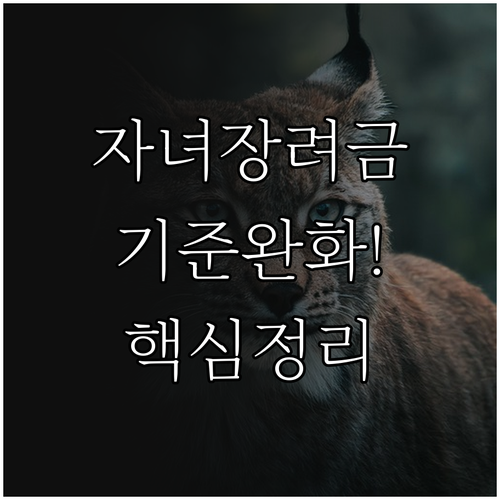 2026년 자녀장려금 소득 기준 완화..